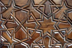 Carved stars in a door