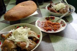 A lunchtime meal in Turkmenistan