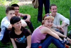 Happy English students in Shymkent