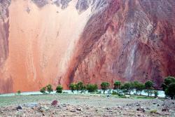 A red sandy cliff
