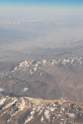 Mountains as seen from the plane. Pakistan?