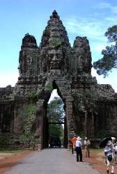The entry gates of Angkor Thom