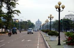 Vientiane and a view of the triumphal arch