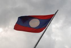 Lao flag closeup