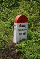 Laos kilometer marker