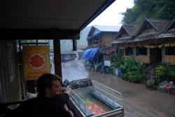 Watching the rain come down in Pakbeng