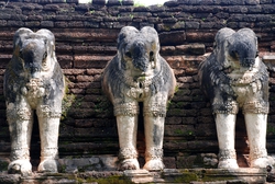 Elephants decorating an ancient temple