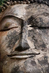 Laying Buddha's face closeup