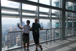 Meng and Andrew on the skybridge