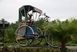 Friedel on a giant trishaw