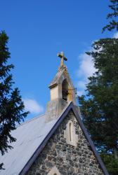 Close up of the church in Peel Forest