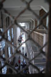 Alcatraz jail from the guard's gun walk