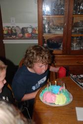 Blowing out 10 candles