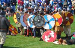 Viking Shields on display during Icelandic Days in Gimli