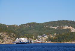 The ferry leaving Tadoussac