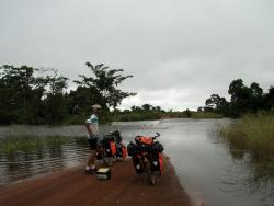 Flooded road in Republic of Congo