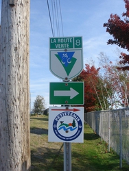 The first sign for the rail trail