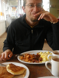 Breakfast at a local cafe -- the Esso in Kinkora