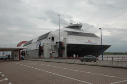 Catamaran that took us to Holland from the UK