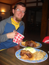 A huge German meal in the pub