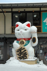 A giant cat for good luck