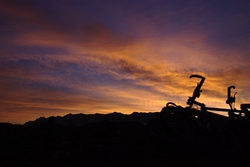Bikes at sunrise in the Valley du Draa