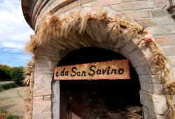 Wheat covered the arched doorway